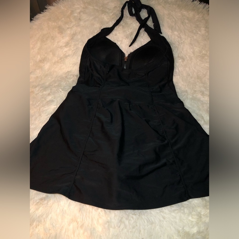 VENUS Black Halter Belted Swim Dress with size 10 - Picture 10 of 15